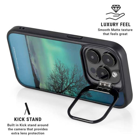 StockTrek Aurora Borealis over a lake in Norway iPhone 16 Pro Kickstand Case